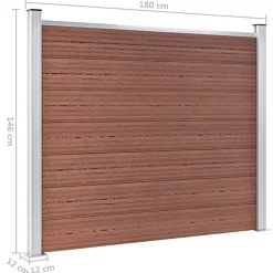 vidaXL Schuttingpanelenset 872x146 cm HKC bruin