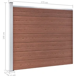 vidaXL Schuttingpanelenset 526x146 cm HKC bruin