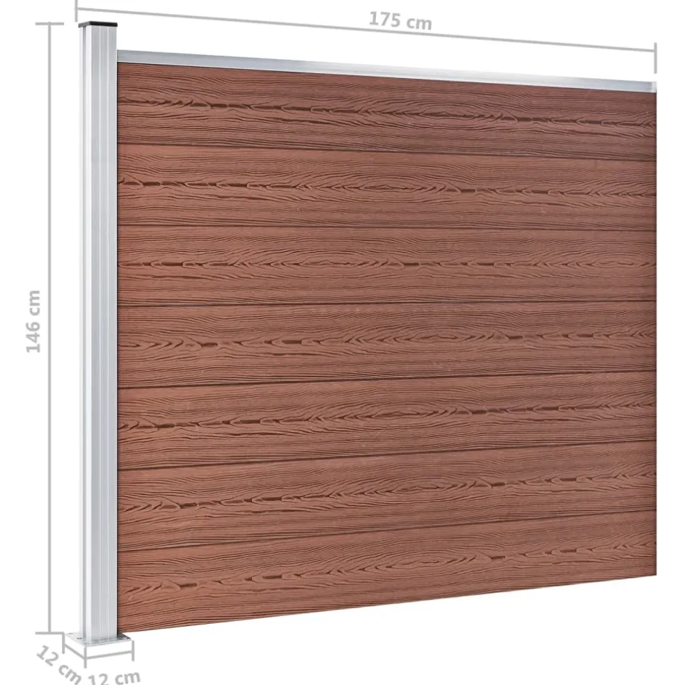 vidaXL Schuttingpanelenset 526x146 cm HKC bruin