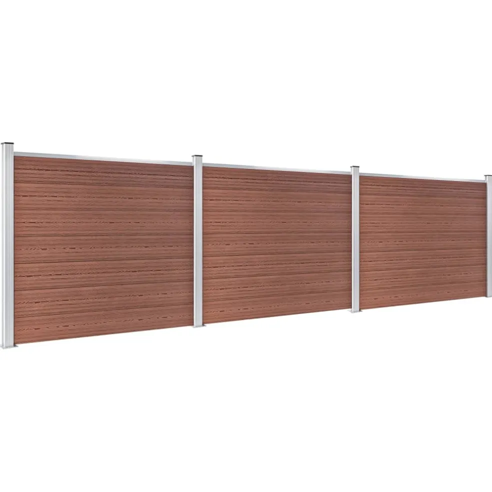 vidaXL Schuttingpanelenset 526x146 cm HKC bruin