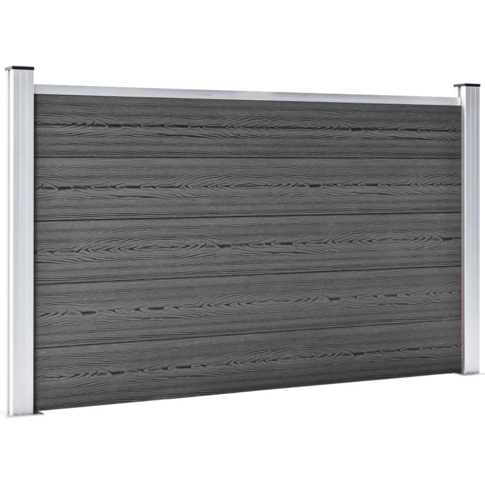 vidaXL Schuttingpanelenset 526x105 cm HKC zwart