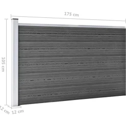 vidaXL Schuttingpanelenset 526x105 cm HKC zwart