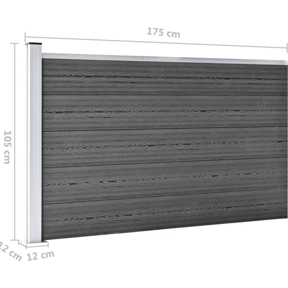 vidaXL Schuttingpanelenset 526x105 cm HKC zwart