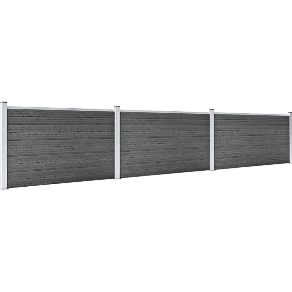 vidaXL Schuttingpanelenset 526x105 cm HKC zwart
