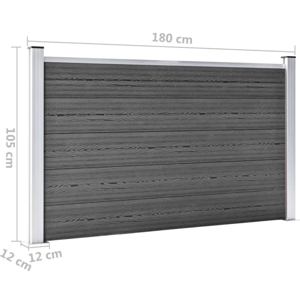 vidaXL Schuttingpanelenset 526x105 cm HKC zwart