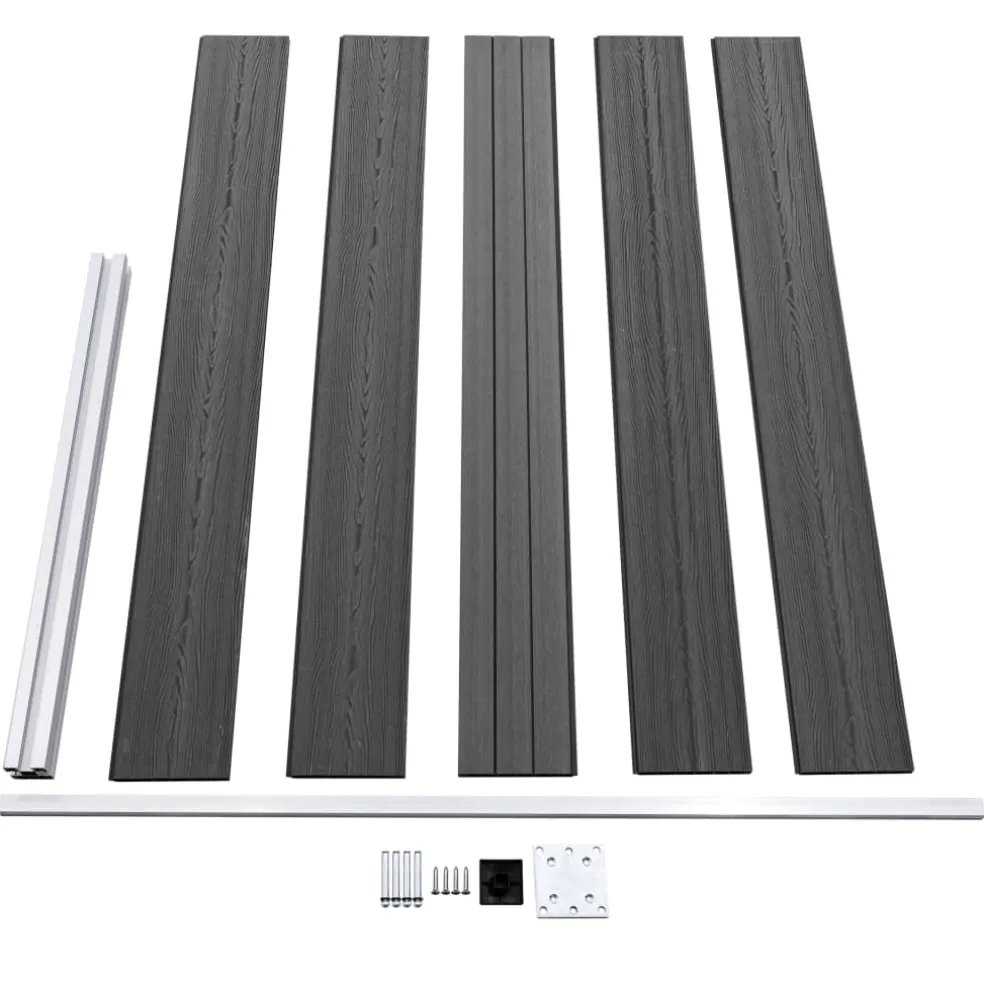 vidaXL Schuttingpanelenset 526x105 cm HKC zwart