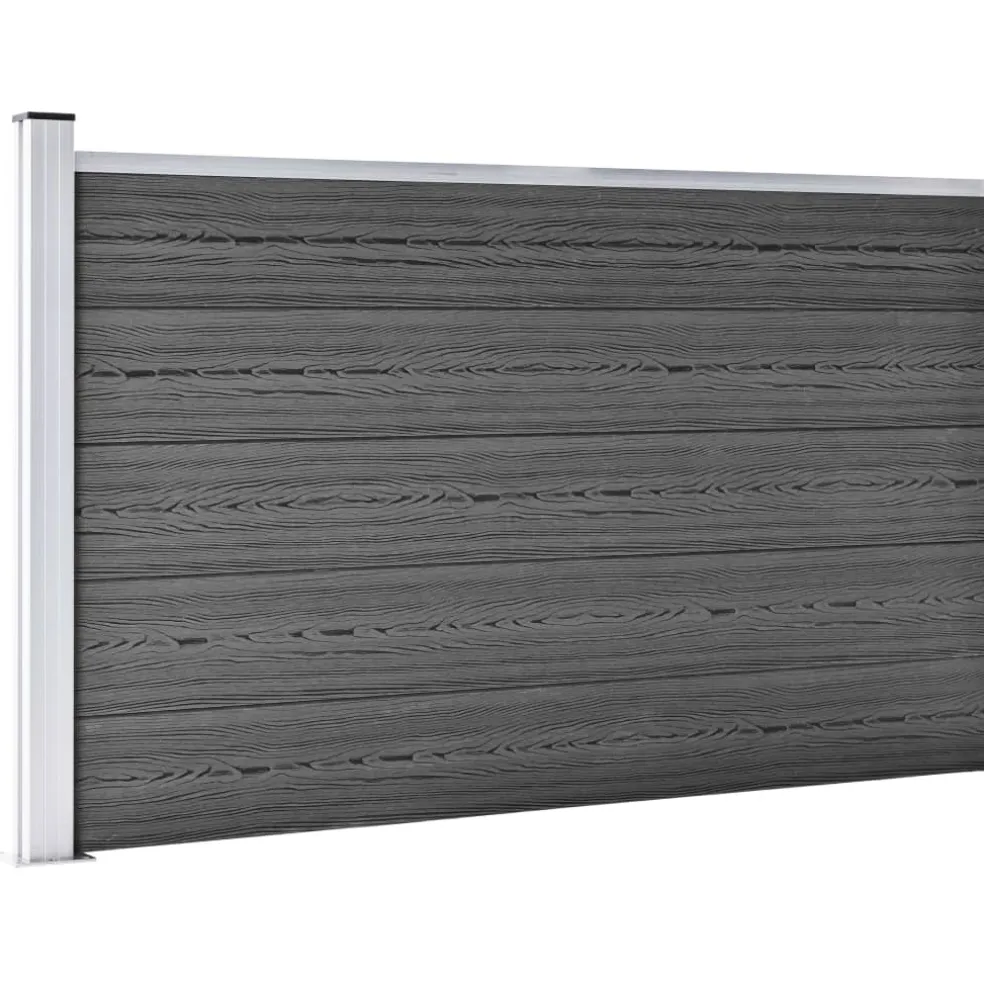 vidaXL Schuttingpanelenset 526x105 cm HKC zwart