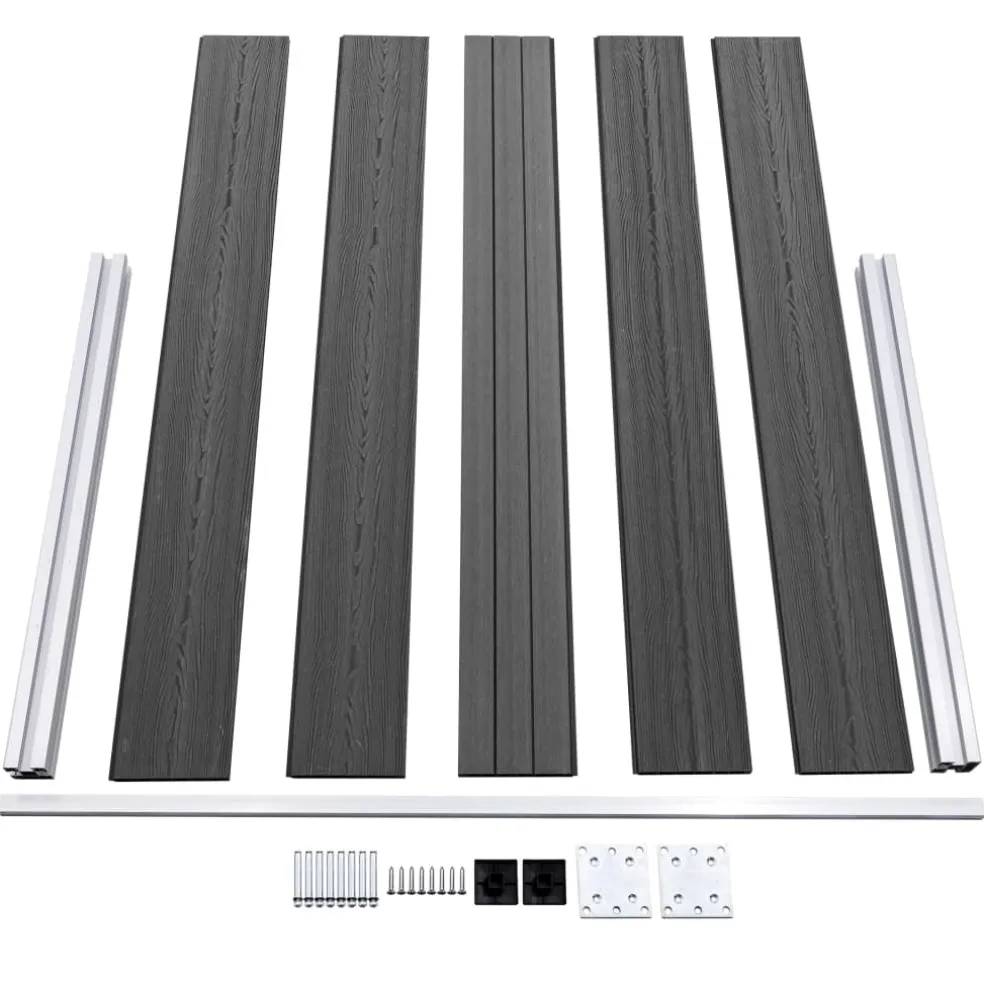 vidaXL Schuttingpanelenset 526x105 cm HKC zwart