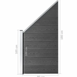 vidaXL Schuttingpanelenset 1657x(105-186) cm HKC zwart