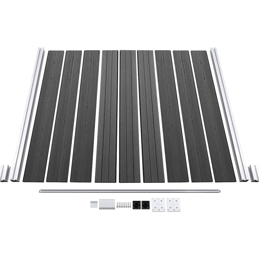 vidaXL Schuttingpanelenset 1657x(105-186) cm HKC zwart