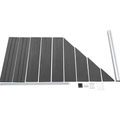vidaXL Schuttingpanelenset 1657x(105-186) cm HKC zwart