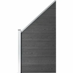 vidaXL Schuttingpanelenset 1657x(105-186) cm HKC zwart