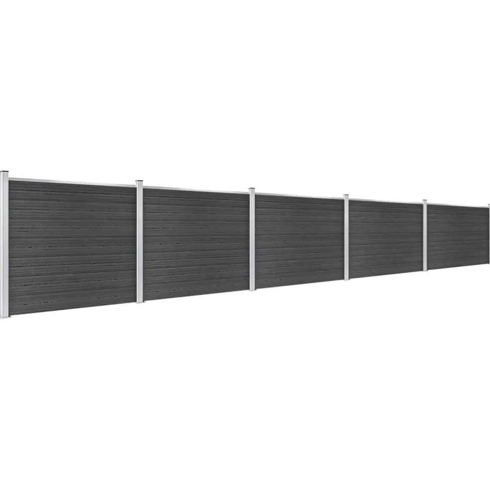 vidaXL Schuttingpanelenset 872x146 cm HKC grijs