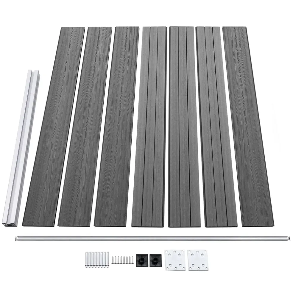 vidaXL Schuttingpanelenset 699x146 cm HKC grijs
