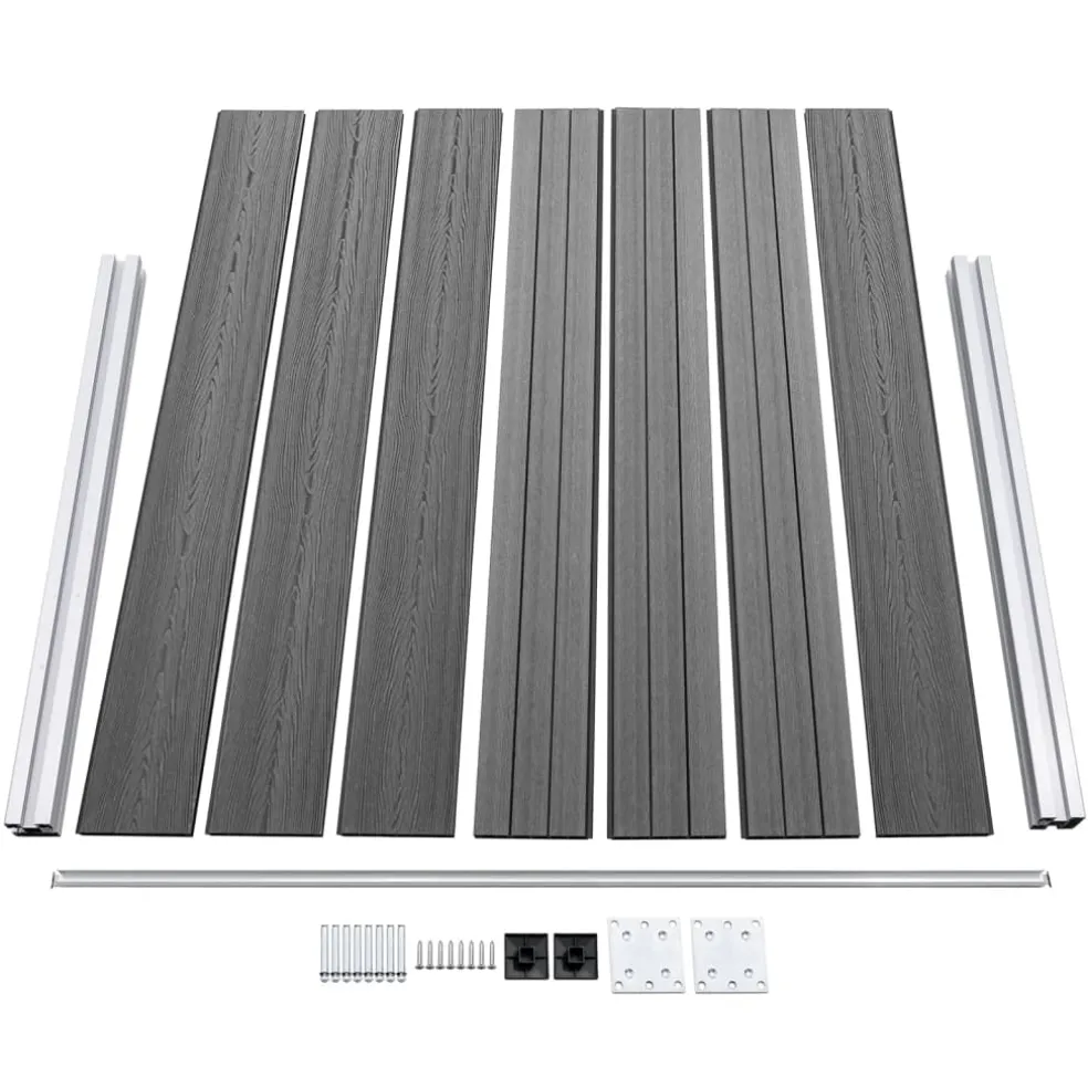 vidaXL Schuttingpanelenset 699x146 cm HKC grijs