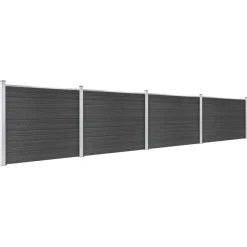 vidaXL Schuttingpanelenset 699x146 cm HKC grijs