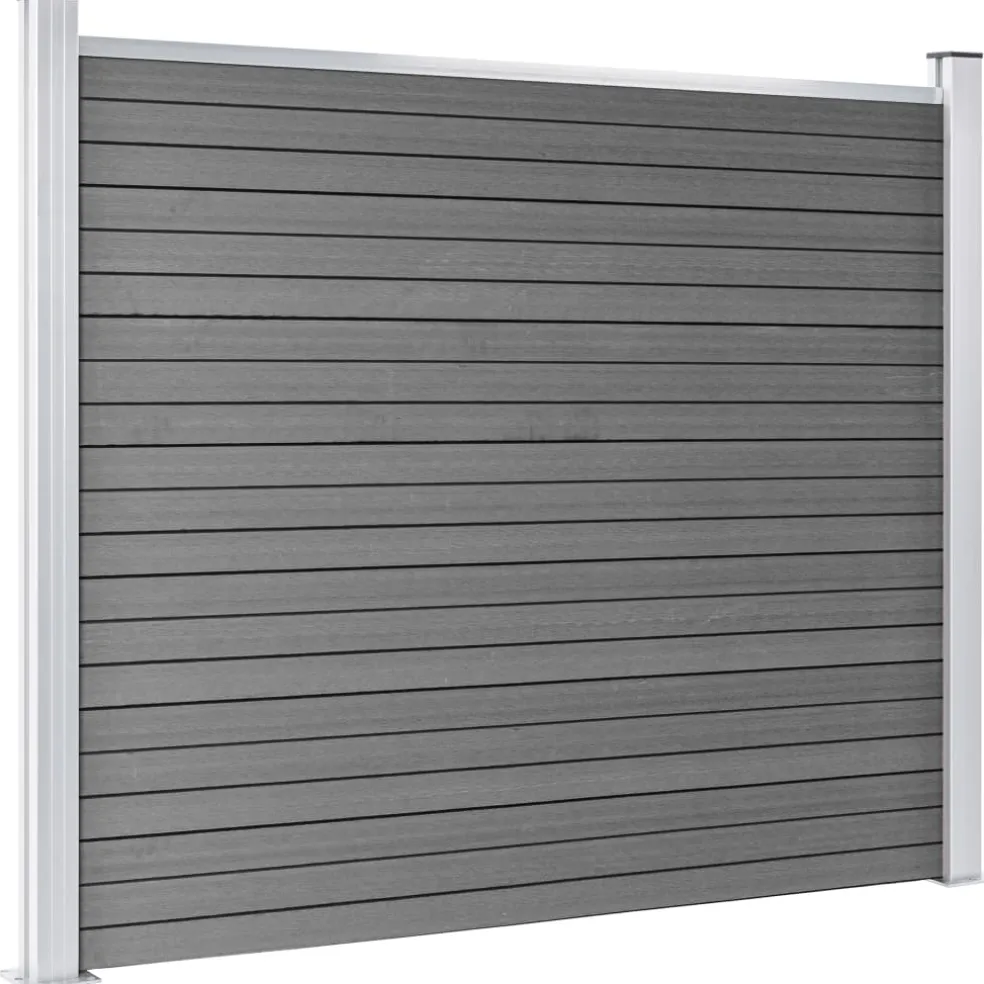 vidaXL Schuttingpanelenset 699x146 cm HKC grijs