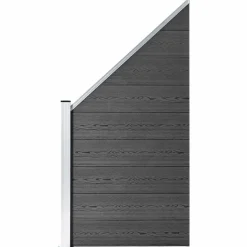 vidaXL Schuttingpanelenset 1484x(105-186) cm HKC zwart