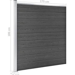 vidaXL Schuttingpanelenset 1484x(105-186) cm HKC zwart