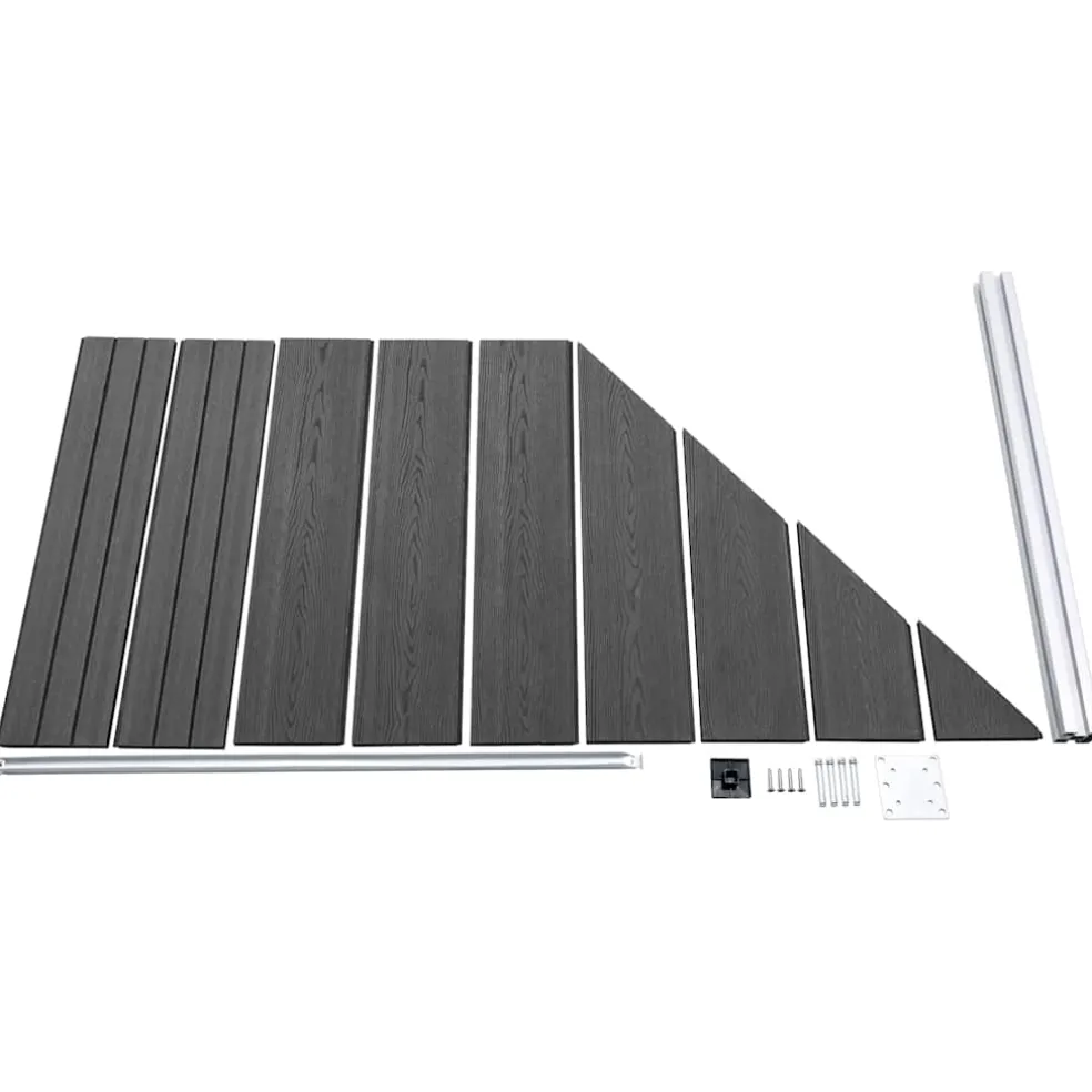 vidaXL Schuttingpanelenset 1484x(105-186) cm HKC zwart