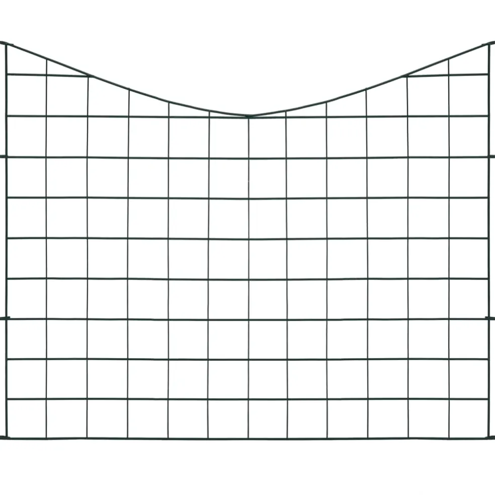 vidaXL Schuttingset hol gebogen 77,5x64 cm groen
