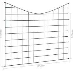 vidaXL Schuttingset hol gebogen 77,5x64 cm groen