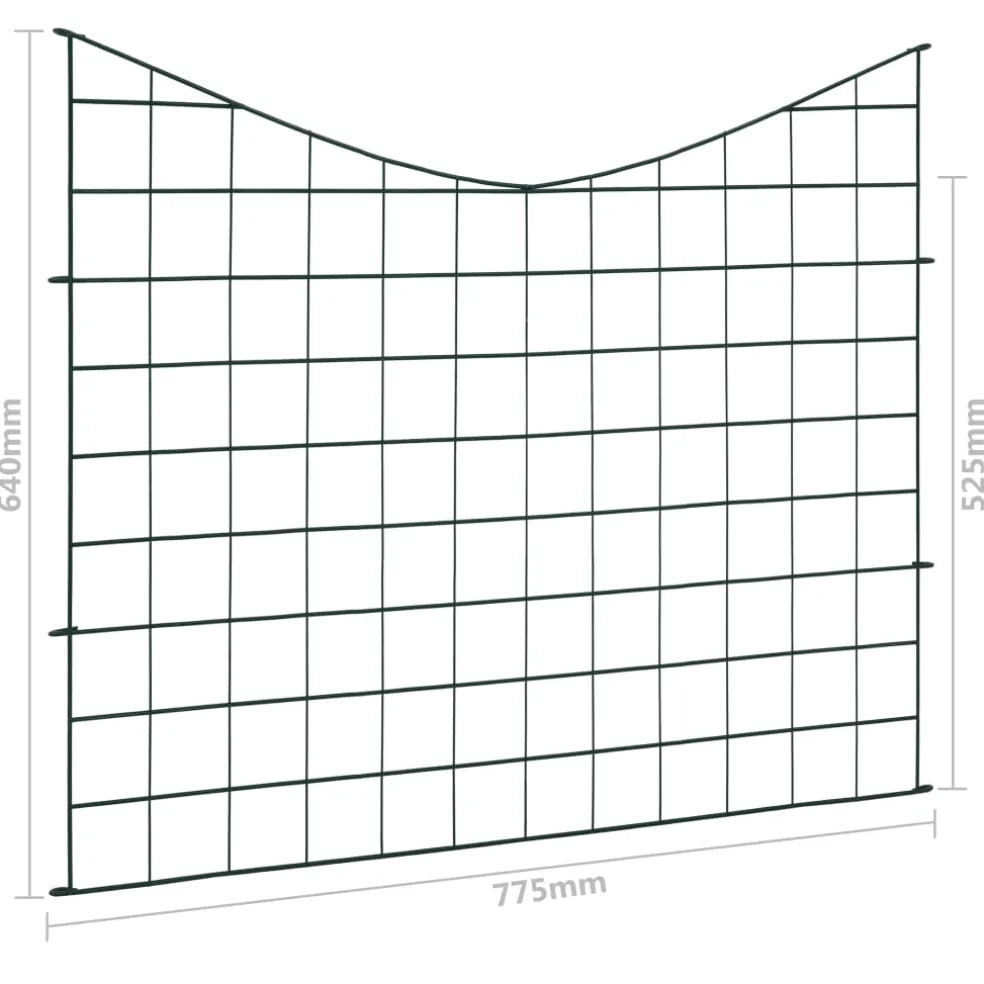 vidaXL Schuttingset hol gebogen 77,5x64 cm groen