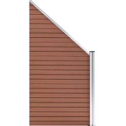 vidaXL Schuttingset 4 vierkant en 1 schuin 792x186 cm HKC bruin