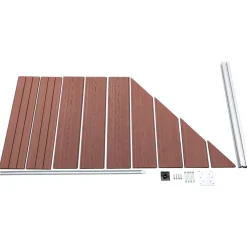 vidaXL Schuttingset 3 vierkant en 1 schuin 619x186 cm HKC bruin