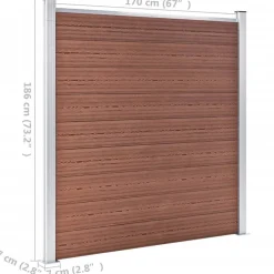 vidaXL Schutting 1737x186 cm HKC bruin