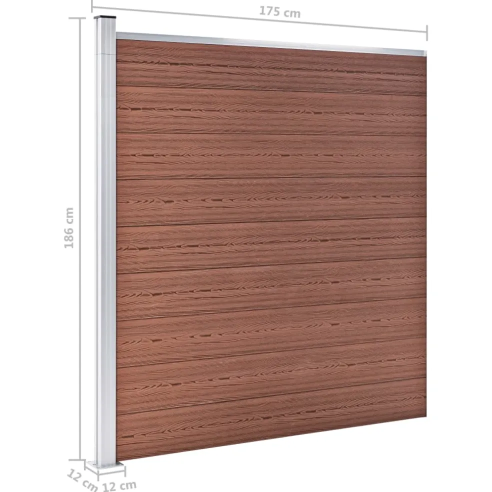vidaXL Schutting 175x186 cm HKC bruin