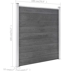 vidaXL Schutting 1218x186 cm HKC grijs