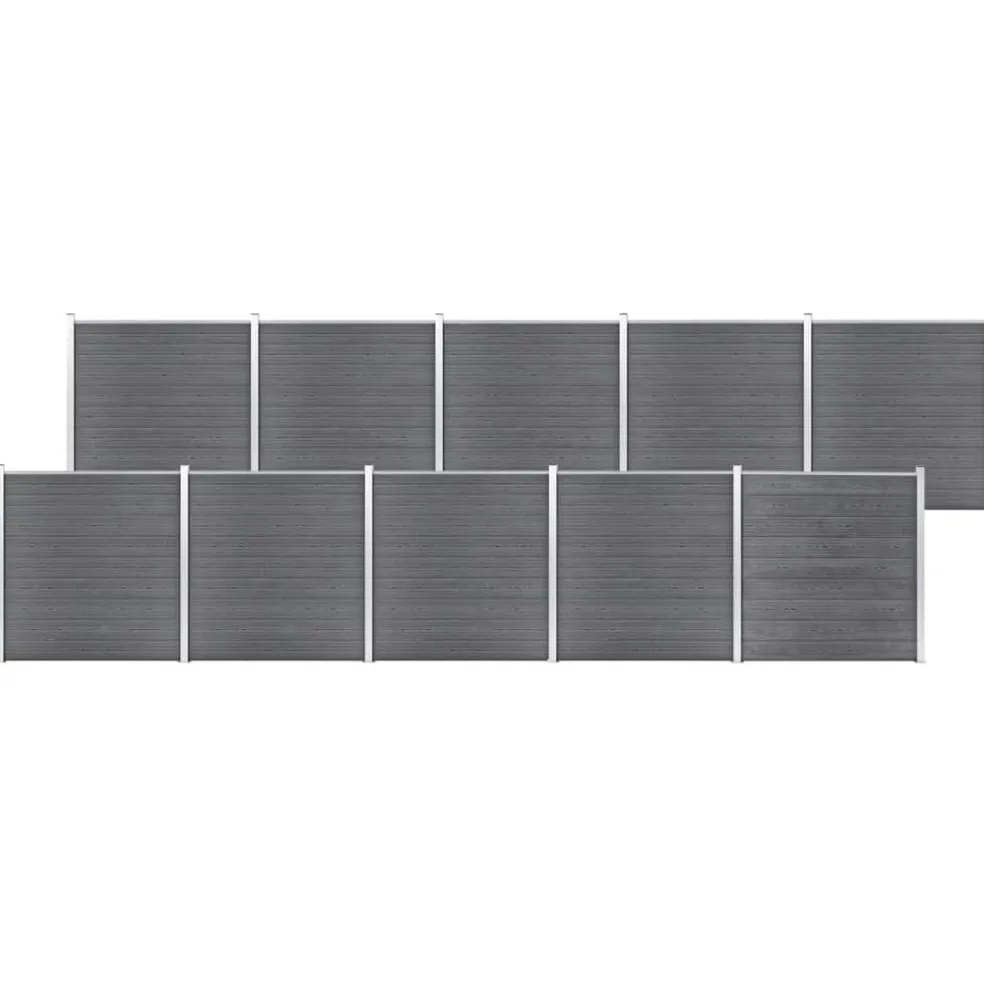vidaXL Schutting 1737x186 cm HKC grijs