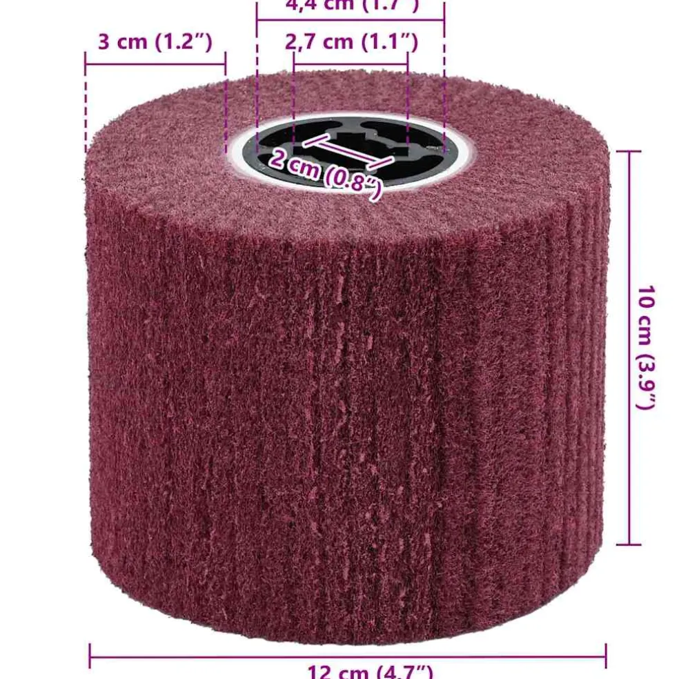 vidaXL Schuurrollen 3 st Rood 12 x 12 x 10 cm Synthetische Vezel