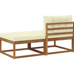 vidaXL Sectie Sofa Eenheden met kussen 2 Stuk Naturel