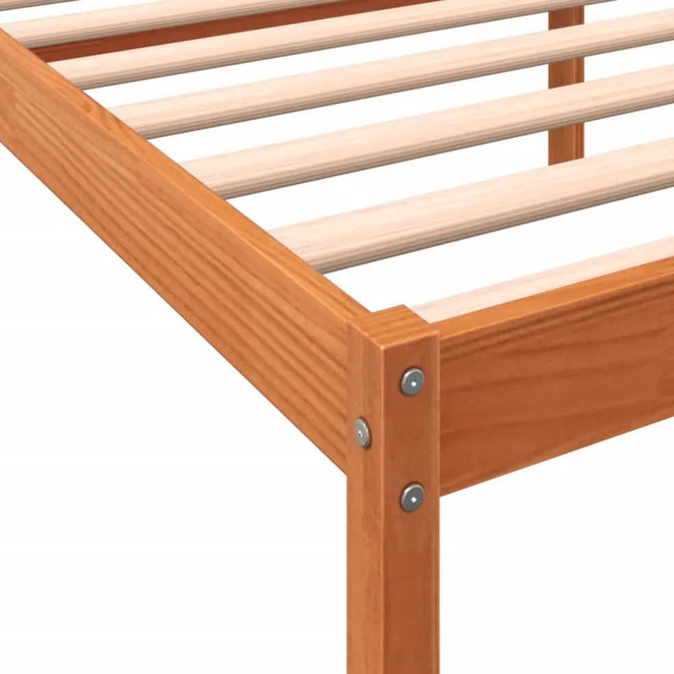 vidaXL Seniorenbed massief grenenhout wasbruin 75x190 cm