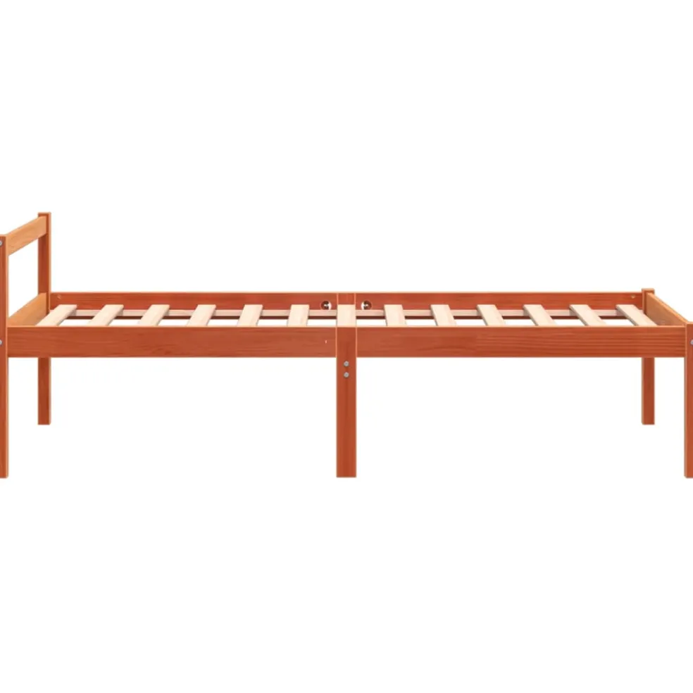 vidaXL Seniorenbed massief grenenhout wasbruin 75x190 cm