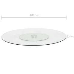 vidaXL Serveerbord draaiend 60 cm gehard glas transparant
