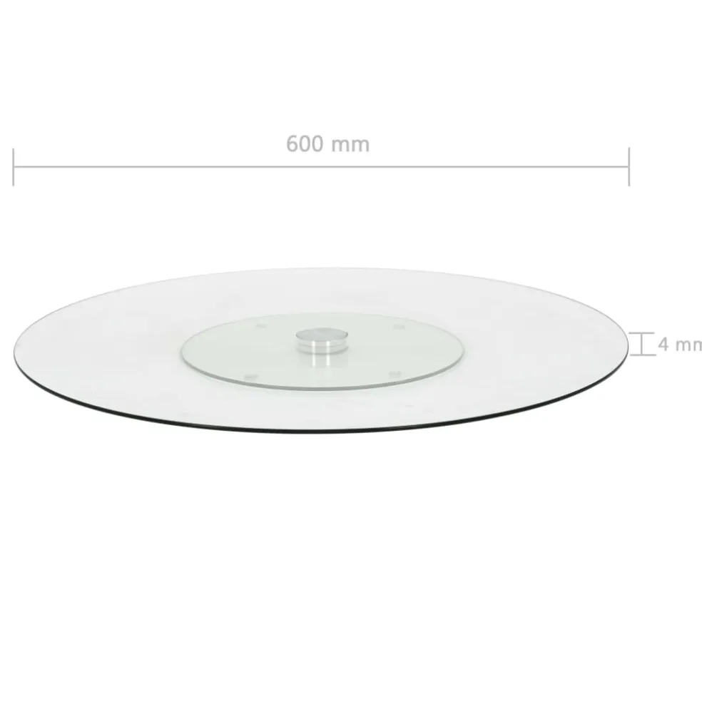 vidaXL Serveerbord draaiend 60 cm gehard glas transparant