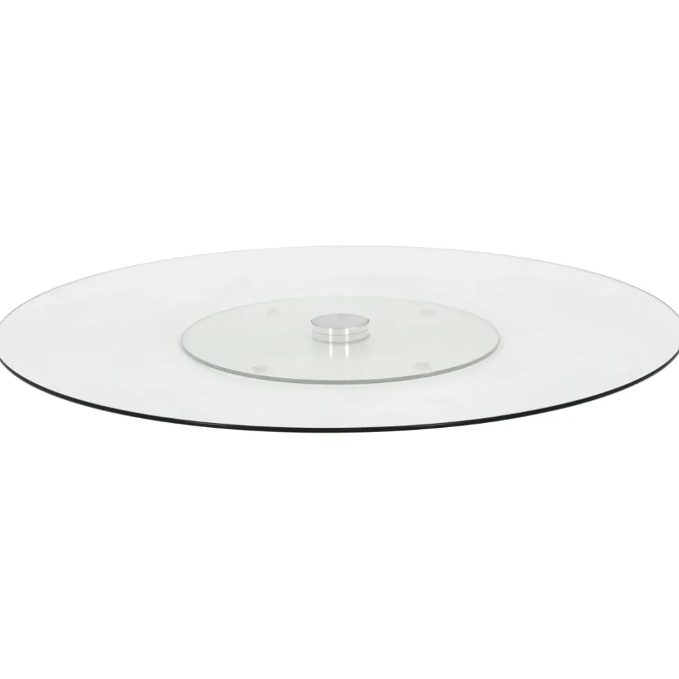 vidaXL Serveerbord draaiend 60 cm gehard glas transparant