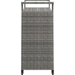 vidaXL Serveerwagen met lade 100x45x97 cm poly rattan grijs