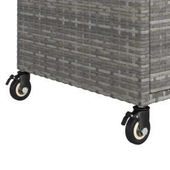 vidaXL Serveerwagen met lade 100x45x97 cm poly rattan grijs
