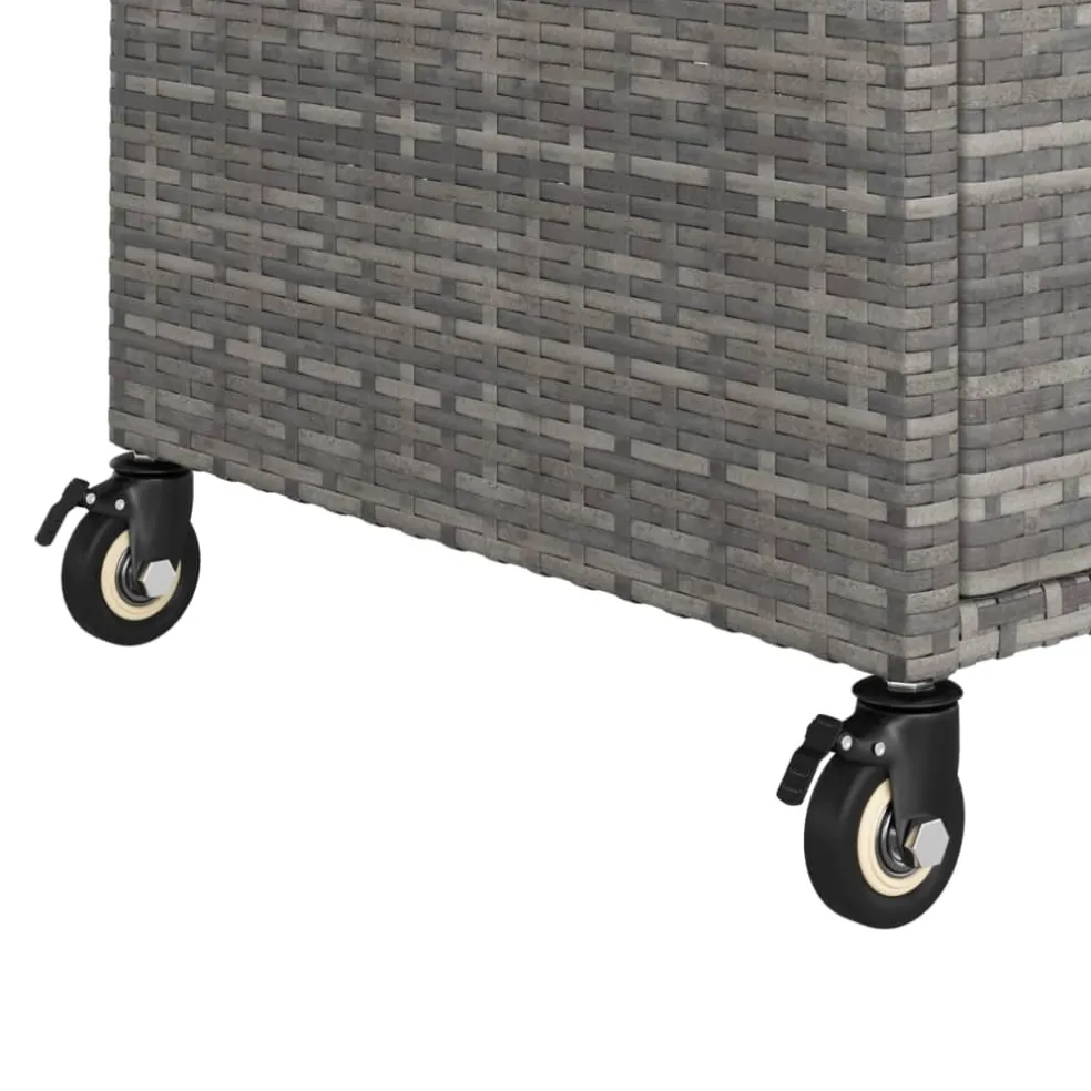 vidaXL Serveerwagen met lade 100x45x97 cm poly rattan grijs