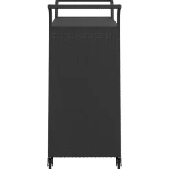 vidaXL Serveerwagen met lade 100x45x97 cm poly rattan zwart