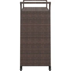 vidaXL Serveerwagen met lade 100x45x97 cm poly rattan bruin