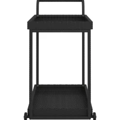 vidaXL Serveerwagen 100x45x83 cm poly rattan zwart