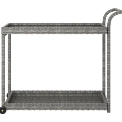 vidaXL Serveerwagen 100x45x83 cm poly rattan grijs