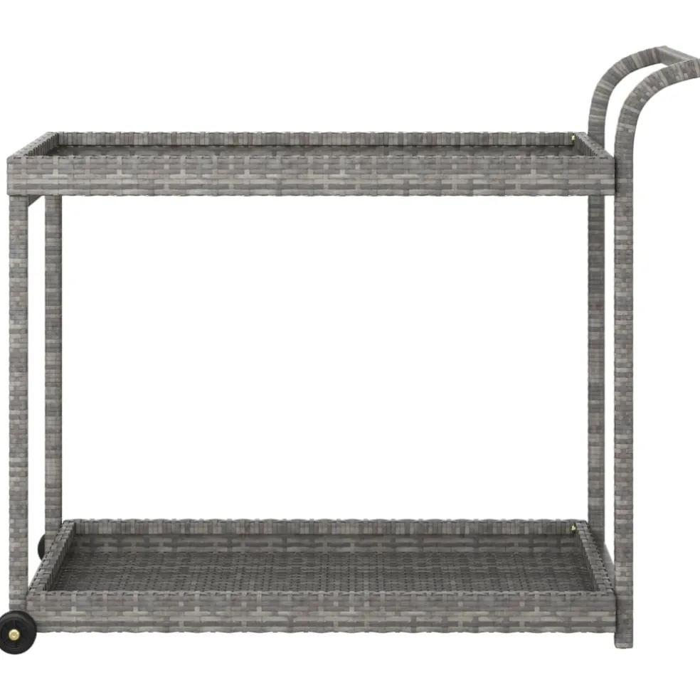 vidaXL Serveerwagen 100x45x83 cm poly rattan grijs
