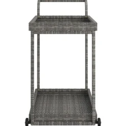 vidaXL Serveerwagen 100x45x83 cm poly rattan grijs