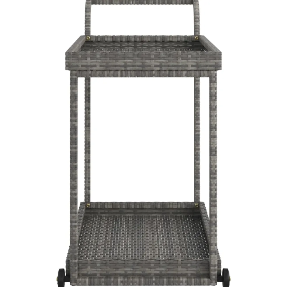 vidaXL Serveerwagen 100x45x83 cm poly rattan grijs